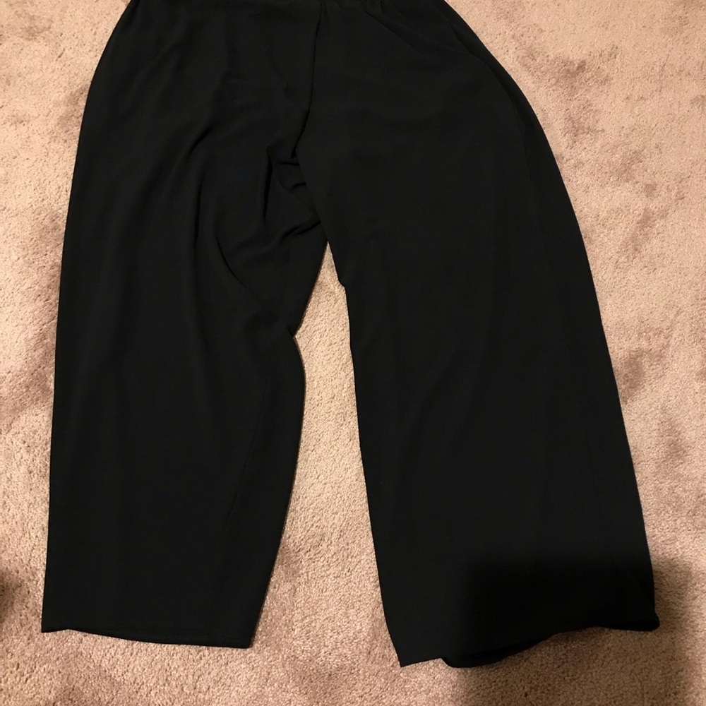 Drap front knit pants, no pockets, elastic band